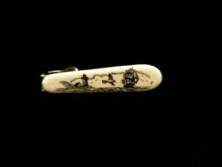Scrimshaw Bone Tie Clip