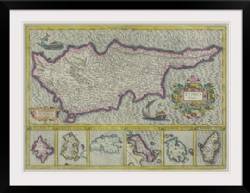 Antique map of Cyprus and neighboring islands