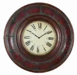 Oxford Burgundy Round Roman Wood Wall Decor Clock