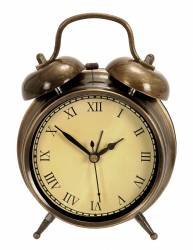 Table Clock In Antique Brass.