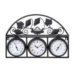 Metal Outdoor Clock With Thermometer