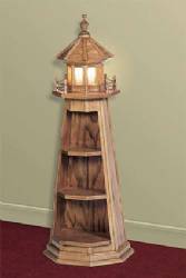 Handcrafted Oak Lighthouse 31" Golden Oak