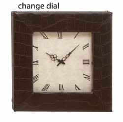 Royal Square Wood & Leather Wall Clock.