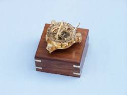 Captain's Brass Triangle Sundial Compass 3"