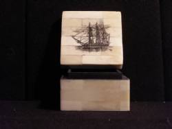 Small Scrimshaw Bone Box