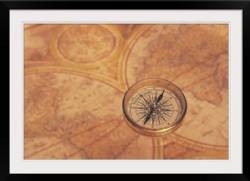 Compass with world map