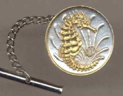 Singapore 10 cent Sea Horse Tie Tack