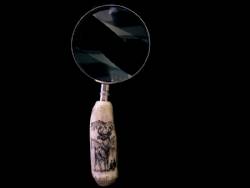 Magnifying Glass With Antler Handle And No Scrimshaw