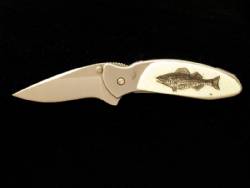 Small Scrimshaw Knife With Mammoth Ivory Handle
