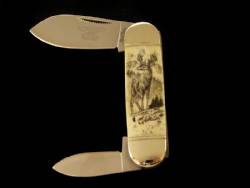 Scrimshaw Sunfish 2 Blade Knife