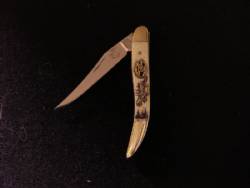 Small Iron Horse Scrimshaw Knife