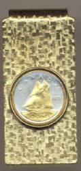 Canadian 10 cent Bluenose Sail boat Money Clip