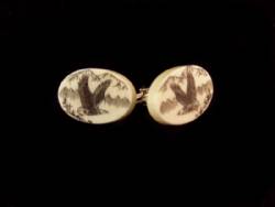 Scrimshaw Large Fossil Ivory Cuff Links