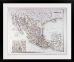 Map of Mexico and Outlines of Mexico City