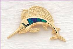 Opal sailfish pendant