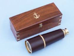 Admiral's Brass and Leather Spy Glass 32"