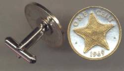 Bahamas 1 Cent Starfish Cuff Links