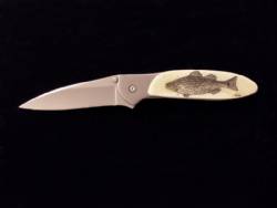 Scrimshaw Large Folding Knife Bone
