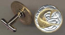 Singapore 20 Cent Swordfish Cuff Links