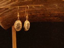 Bone Scrimshaw Earrings