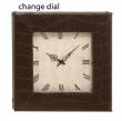 Royal Square Wood & Leather Wall Clock.