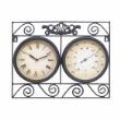 Metal Outdoor Clock With Thermometer