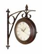 Railway Station Train Double Sided Metal Clock