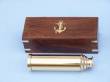 Captain's Brass Spyglass With Rosewood Box 15"