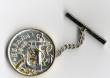 Spanish 50 centimes Gold & silver Anchor & Ships Wheel Tie Tack