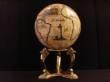 Large Scrimshaw Globe With Brass Stand