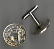 Spanish 50 Centimes Gold & Silver Anchor & Ships Wheel Cuff Links