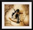Sextant on old map directly above